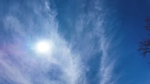 Blue Sky and Sun Timelapse Panning Right to Left Video Stock Footage 332126617