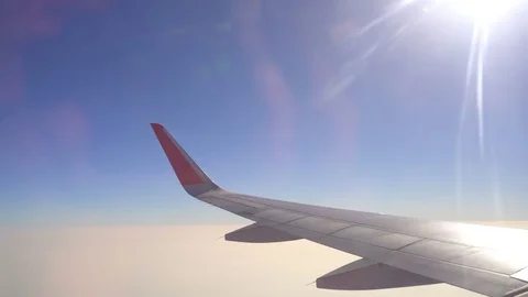 Blue sky and sunlight view from plane Stock Footage 82701463