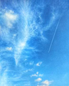 Blue sky and thin clouds Stock Photos