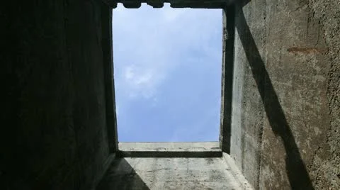 Blue sky and wall Stock Footage 12779128