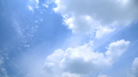 Blue sky and white cloud landscape with time lapse. Stock Footage 83911149
