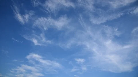 Blue sky and white cloud landscape with time lapse. Stock Footage