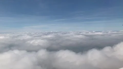 Blue sky and white cloud view from air  plane Stock Footage 130586642