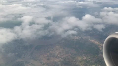 Blue sky and white cloud view from air  plane Stock Footage 130586644