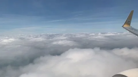 Blue sky and white cloud view from air  plane Stock Footage 130586645