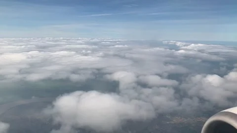 Blue sky and white cloud view from air  plane Stock Footage 130586646