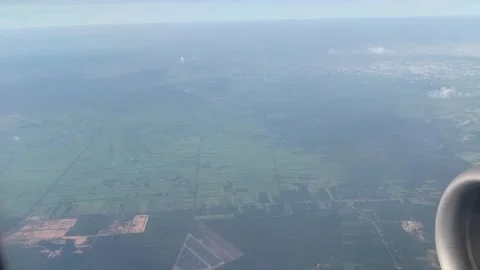 Blue sky and white cloud view from air  plane Stock Footage 130586661