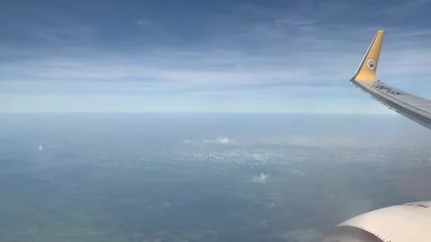 Blue sky and white cloud view from air  plane Stock Footage 130586662