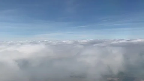 Blue sky and white cloud view from air  plane Stock Footage 130586728