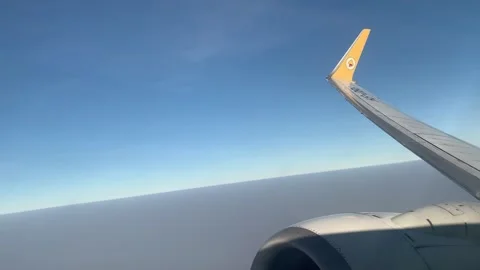 Blue sky and white cloud view from air  plane Stock Footage 130586786