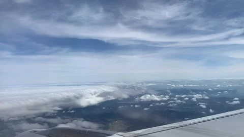 Blue sky and white cloud view from air  plane Stock Footage 130586988