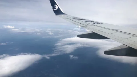 Blue sky and white cloud, passenger's view Stock Footage 155870774