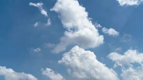 Blue sky and white cloud motion background, Time-lapse Stock Footage 240392427