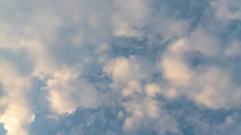 Blue sky and white cloud motion background at evening, Time-lapse Stock Footage 240392663