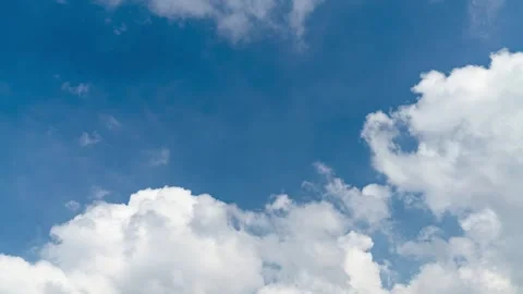 Blue sky and white cloud motion background, Time-lapse Stock Footage 240392681