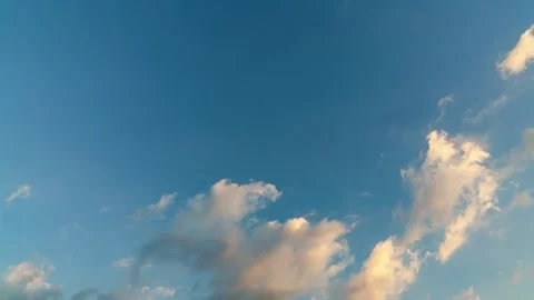 Blue sky and white cloud motion background at evening, Time-lapse Stock Footage 240392684
