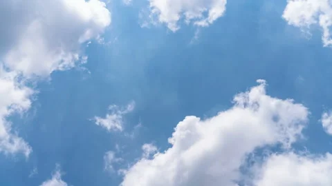 Blue sky and white cloud motion background, Time-lapse Stock Footage 240393809