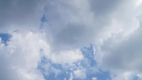 Blue sky and white cloud motion background, Time-lapse Stock Footage 240393896