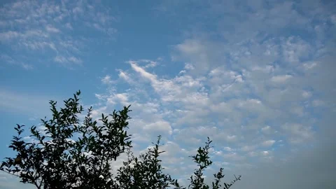 Blue sky and white cloud movement time-lapse photography Stock Footage 281843689