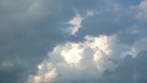 Blue sky and white cloud movement time-lapse photography Stock Footage 281843691