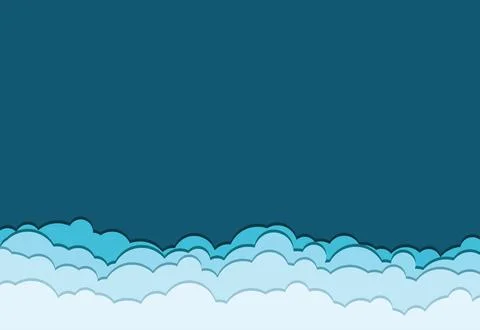 Blue Sky and White Cloud illustration Sky Scape EPS Vector Stock Illustration