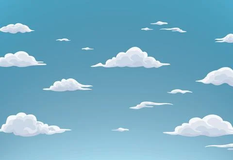 Blue Sky and White Cloud illustration Sky Scape EPS Vector Stock Illustration