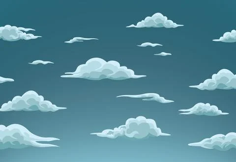 Blue Sky and White Cloud illustration Sky Scape EPS Vector Stock Illustration