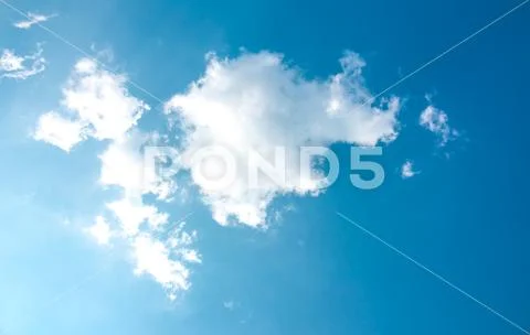 Blue sky and white cloud on summer Stock Photos