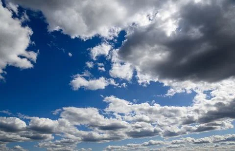 Blue sky and White cloud nature background. Stock Photos