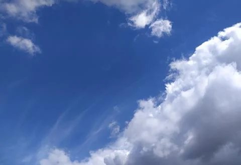 Blue sky and White cloud nature background. Stock Photos