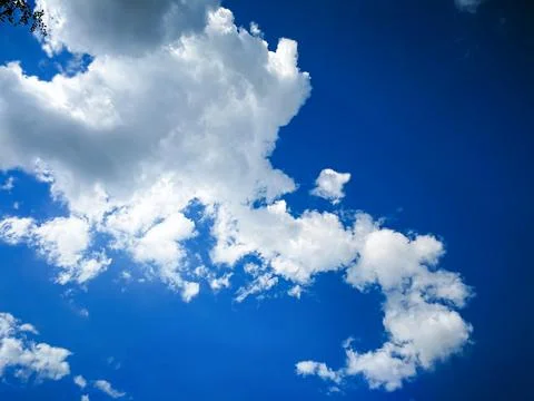 Blue sky and white cloud use for Nature background. Stock Photos