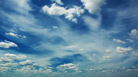 Blue sky and white clouds time lapse 4k (4096x2304) Stock Footage 94490533