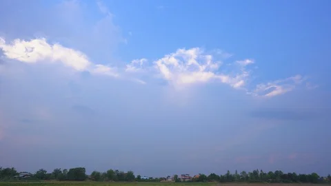 Blue sky and white clouds on summer season Stock Footage 129579834