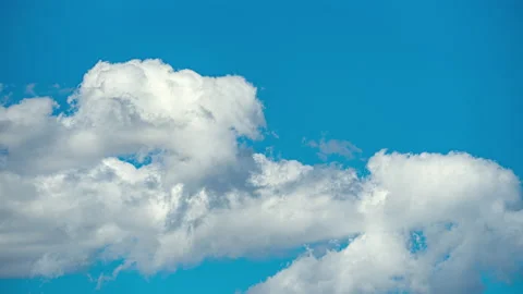 Blue sky and white clouds moving. time lapse. Stock Footage 156785310
