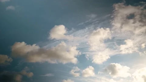 Blue sky and white clouds - time lapse Stock Footage 195095576