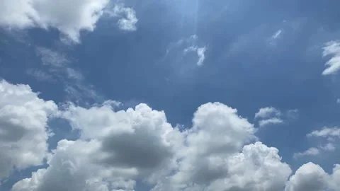 Blue sky and white clouds, time-lapse Stock Footage 220172036