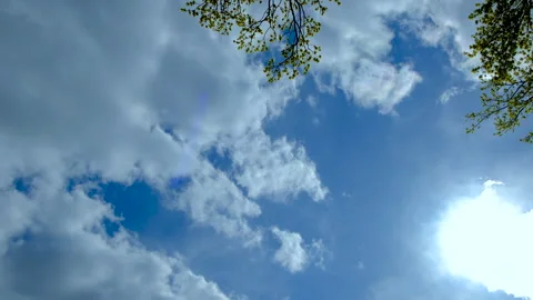 Blue sky and white clouds. Selective focus. Stock Footage 240473196