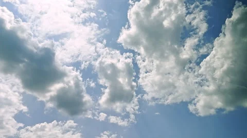 Blue sky and white clouds from a car. Stock Footage 251524775