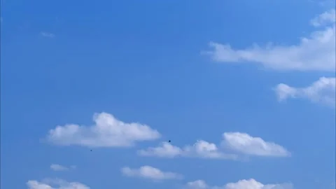 Blue sky and white clouds time-lapse photography Video stock 258085203