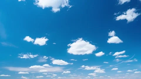 Blue sky and white clouds, time-lapse stock footage video 4k Stock Footage 272739329