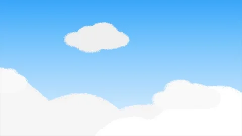 Blue sky and white clouds hand-drawn animation in flat style, 2d motion gra.. Video stock 279141422