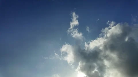 Blue Sky and White Clouds Over Rolling Waves Stock Footage 298277089