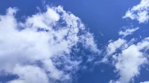 Blue sky and white clouds, panning Stock Footage 313815587