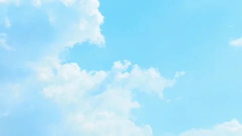 Blue Sky and White Clouds Timelapse on Sunny Day, Fluffy clouds Moving Acro.. Stock Footage 343810733