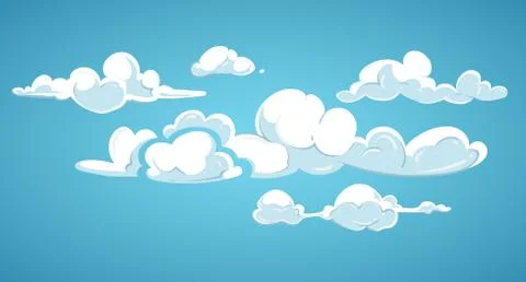 Blue sky and white clouds vector illustration Illustrazione stock