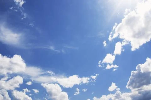 Blue sky and white clouds Stock Photos