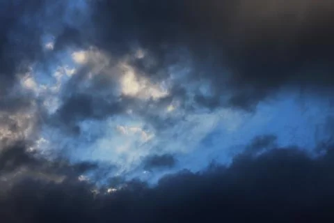 Blue sky and white clouds and the sun Foto stock