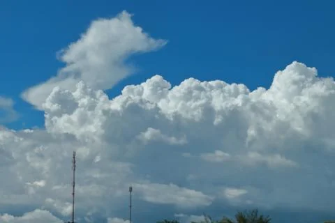 Blue sky and white clouds. Stock Photos