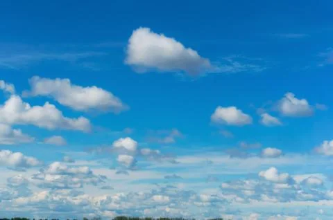 Blue sky and white clouds, white clouds on blue background Stock Photos