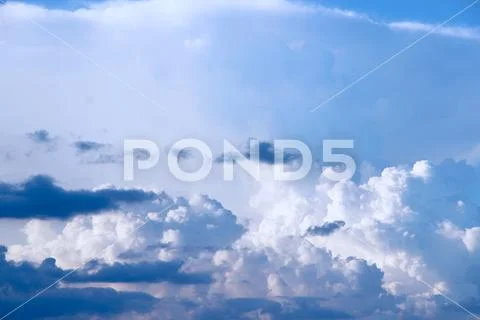 Blue sky and white clouds. heavenly panorama Stock Photos